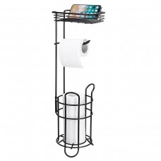 Bowin Multifunctional Large Capacity Storage Bathroom Toilet Tissue Paper Towel Rack Shelf Holder Free Standing with Mobile Phone Basket Tray