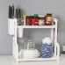 2  Tier Kitchen Bathroom Storage Rack Freestanding Shelf Save Space