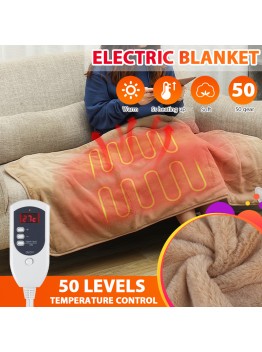 110V Electric Heated Blanket Warm Mattress Warmer Timing Adjustable Temperature