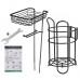 Bowin Multifunctional Large Capacity Storage Bathroom Toilet Tissue Paper Towel Rack Shelf Holder Free Standing with Mobile Phone Basket Tray