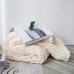 Handmade Thick Wool Knitted Blanket Sofa Chenille Stick Knitted Blanket  Size  130 x 160 CM  Custard