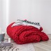 Handmade Thick Wool Knitted Blanket Sofa Chenille Stick Knitted Blanket  Size  130 x 160 CM  Scarlet