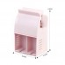 2 PCS Toothpaste Squeezer Multifunctional Toothbrush Rack Wall  Mounted Bathroom Perforation  Free Storage Rack  Pink