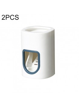 2 PCS Punch  Free Automatic Toothpaste Squeezing Device Household Plastic Wall Hanging Lazy Toothpaste Holder  Blue