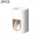 2 PCS Punch  Free Automatic Toothpaste Squeezing Device Household Plastic Wall Hanging Lazy Toothpaste Holder  Pink