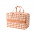 Portable Home Clothes Organizer Moving Bag  50x35x20cm  Orange Grid