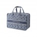 Portable Home Clothes Organizer Moving Bag  60x40x24cm  Blue Base White Flower