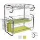 3 Tiers Kitchen Storage Rack Dish Drying Drain Shelf Cup Bowl Chopsticks Storage Tray Holder Organizer